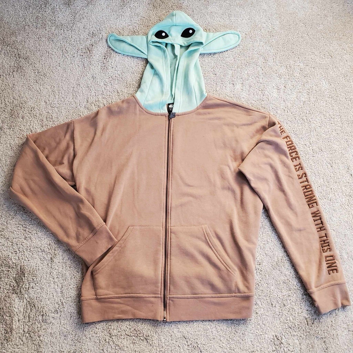 Womens Star Wars Hoodie XL The Mandalorian Grogu Baby Yoda Full Zip
