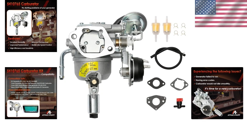 Carburador generador Onan Premium con juntas y filtro de combustible - 12 meses de garantía Foto 2 de 4