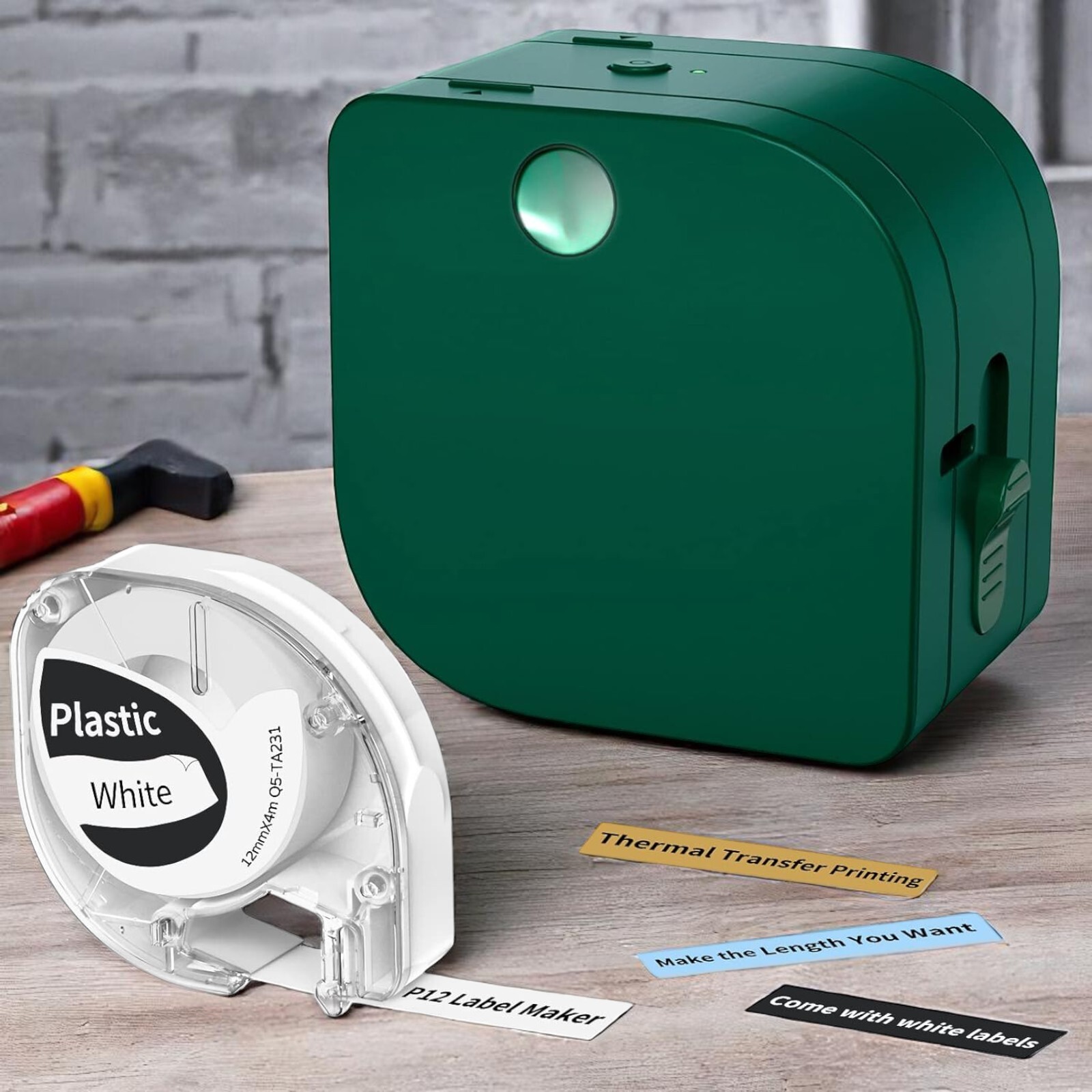 Wireless Label Printer Mini Bluetooth Portable Label Maker Machine Dark Green