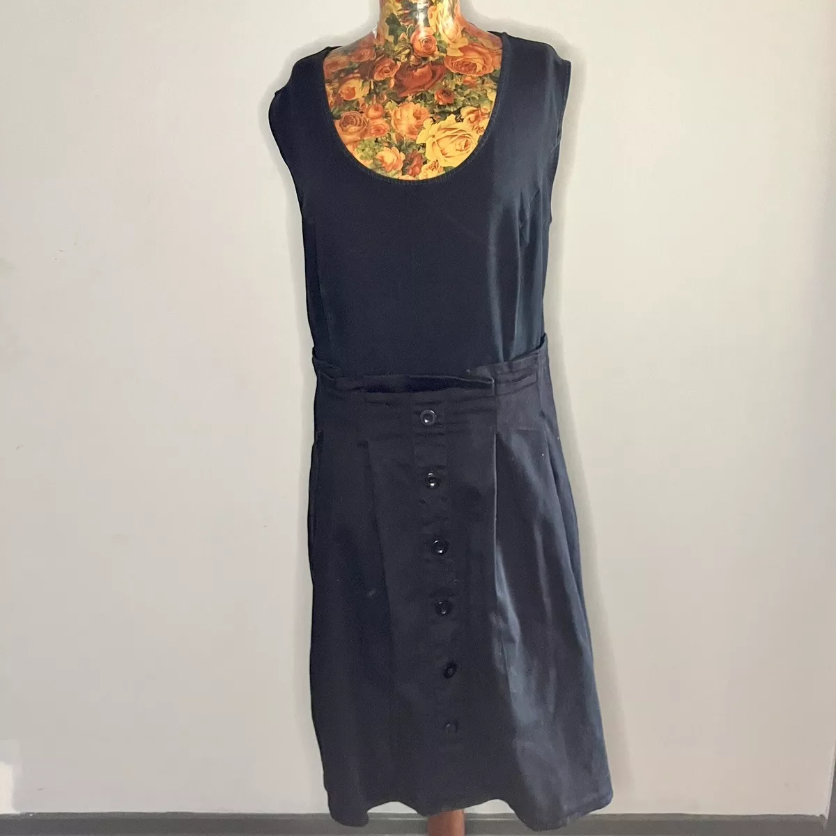 CITY CHIC Size M 18 20 black casual pinafore style dress plus size curve
