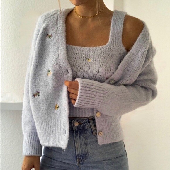 日本未入荷★MARKM★ FLOWER ALL OVER KNIT LIGHT BLUE 2色 日本未入荷☆MARKM☆ FLOWER ALL OVER KNIT LIGHT BLUE 2色