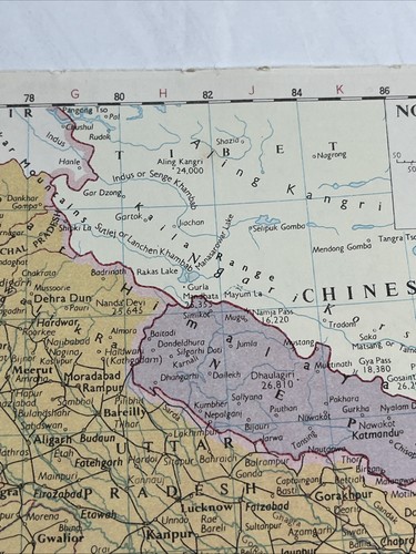 1959: Map Of North Central India Indo Gangetic Plain Vintage Print #51 - Picture 3 of 7