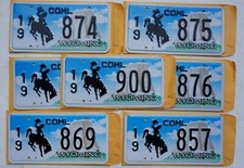 One Or More Embossed Wyoming Cowboy Horse Commercial License Plate One Or More Embossed Wyoming Cowboy Horse Commercial License Plate
