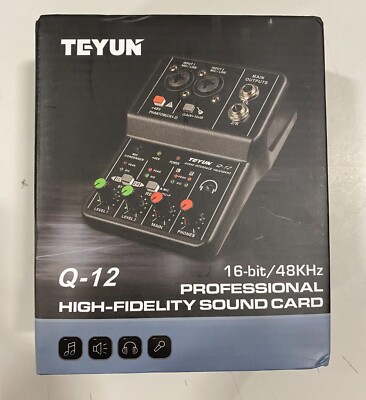 TEYUN Q-12 USB Professional High - Fidelity Sound Card / Audio Interface 16Bit
