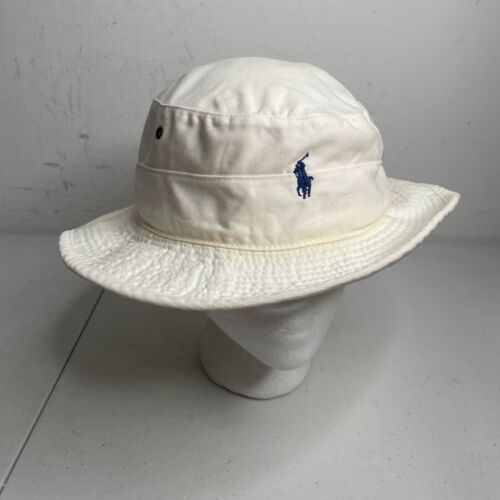 Vintage Polo Ralph Lauren Bucket Hat Large White … - image 1