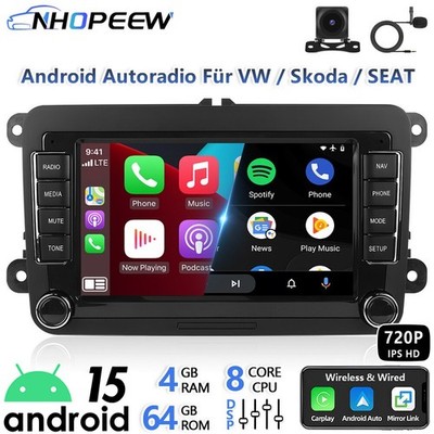 Für VW Caddy 2003-2013 2DIN 8Core 4+64G Carplay Autoradio WiFi GPS Navi FM 2 Din