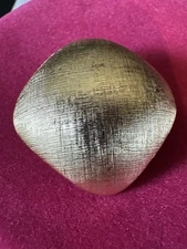 Vintage Western Germany Brushed Gold Tone Domed Scarf Clip 1" Square