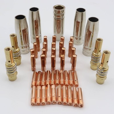 49 PCS 15AK MB15 Contact Tip .030'' Conical Gas Nozzle Holder MIG Torch Kit