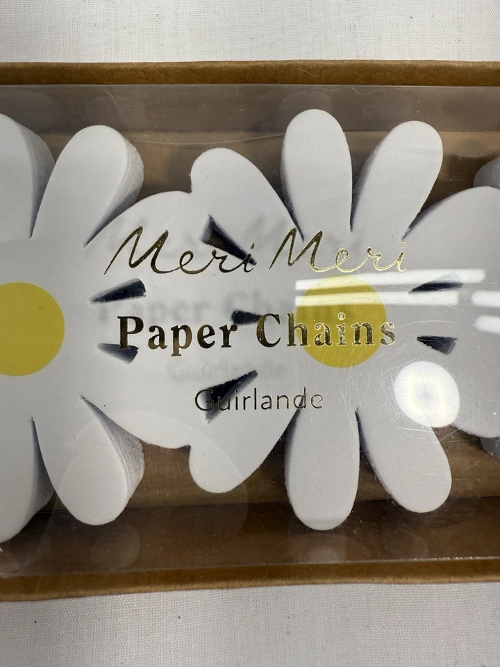 Бумажные цепи Meri Meri Daisy гирлянда 14 футов экологичное украшение для вечеринки новые в коробке - Изображение 2 из 4