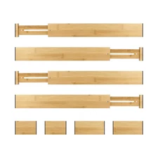 Bamboo Expandable Drawer Dividers – 4 Pack