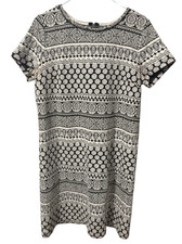 LOFT Women s Size M Black White Geometric Shi...