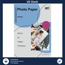 Glossy Inkjet Photo Paper A3 11x17 180gsm Instant Dry 50 Sheets