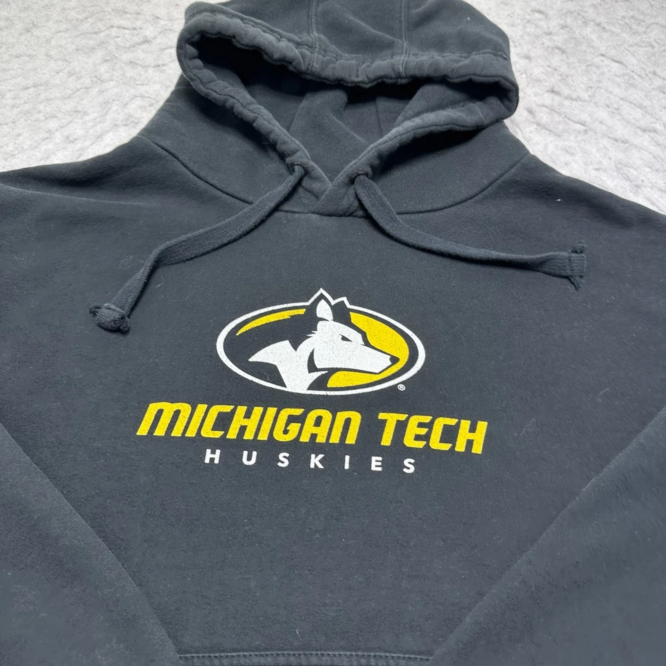 Fanatics Michigan Tech Huskies Hoodie Sweatshirt Black Fleece Mens Size XL - Image 4 of 4