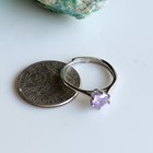 Light Purple Tourmaline 6 Prong Ring Size 8 Gemstone 14k White Gold-plated — photo 5
