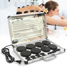 Portable Massage Stone Warmer, 18pcs Basalt Hot Stone Massage Set, Electric R...
