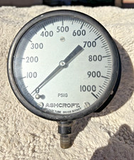 Ashcroft Model AMC 4296 Pressure Gauge 0-1000 PSI Bronze Tube / Brass Socket