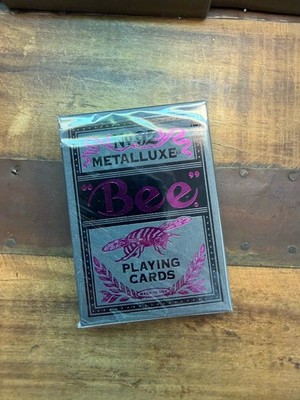 Bee Black and Magenta Metalluxe Playing Cards   Rare Premium Foil Deck    