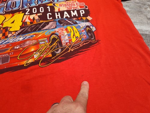 Vtg Jeff Gordon 2001 NASCAR Champion Winston Cup Series Chase Size L T Shirt Red - Picture 3 of 15
