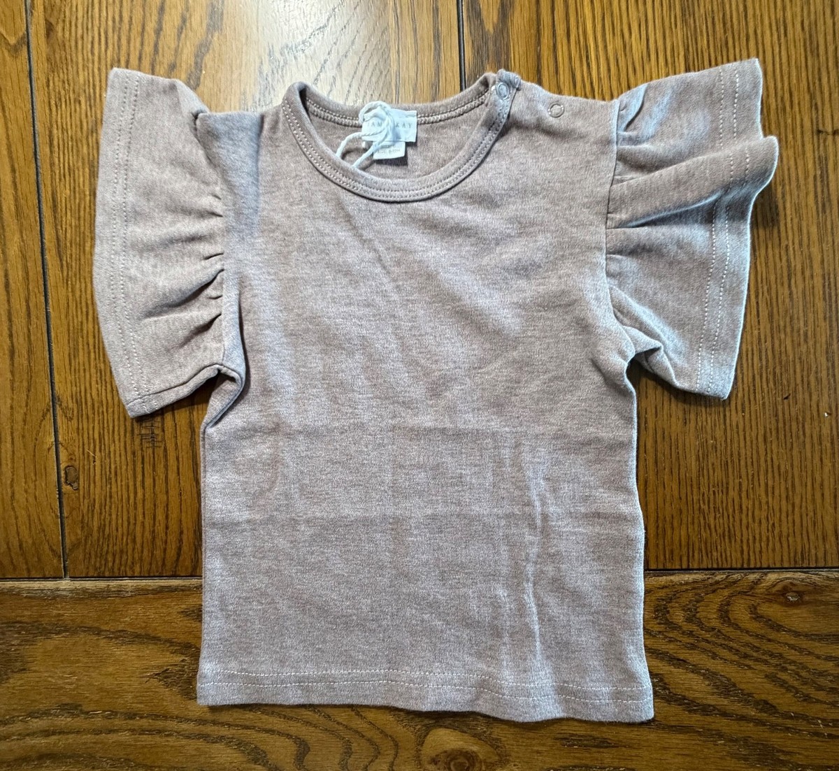NWT Jamie Kay Ruffled Sleeve Light Brown Top Girls Shirt Size 0 