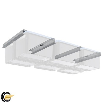 8PK Overhead Garage Storage Racks Connectable Ceiling Rails For 6 Tote Bins
