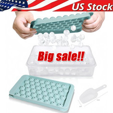 DIY Round Ice Cube Ball Maker PP Tray Silicone Sphere Mold Bar Whiskey Cocktails