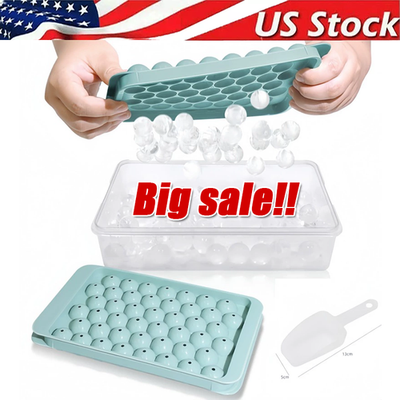 #ad DIY Round Ice Cube Ball Maker PP Tray Silicone Sphere Mold Bar Whiskey Cocktails $272.29