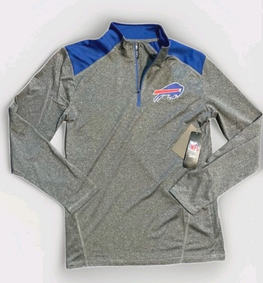 #ad #ad Buffalo Bills Quarter Zip Grey Long Sleeve Jersey NWT NFL Team Apparel SKU 348 $27.95