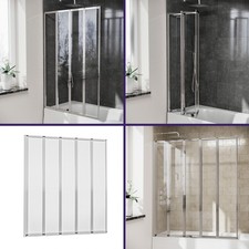 Nes Home 1400mm Fold Door Bath Framed Shower Screen Chrome