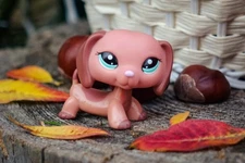 Mini Pet Shop LPS Dachshund #2046 Delicate Rare Toy Red-brown body For Kids Gift