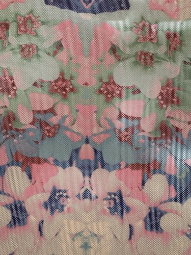 Anthropologie Porridge Sheer Mesh Top Blouse Large Half Sleeve Pastel Floral - Imagen 8 de 10
