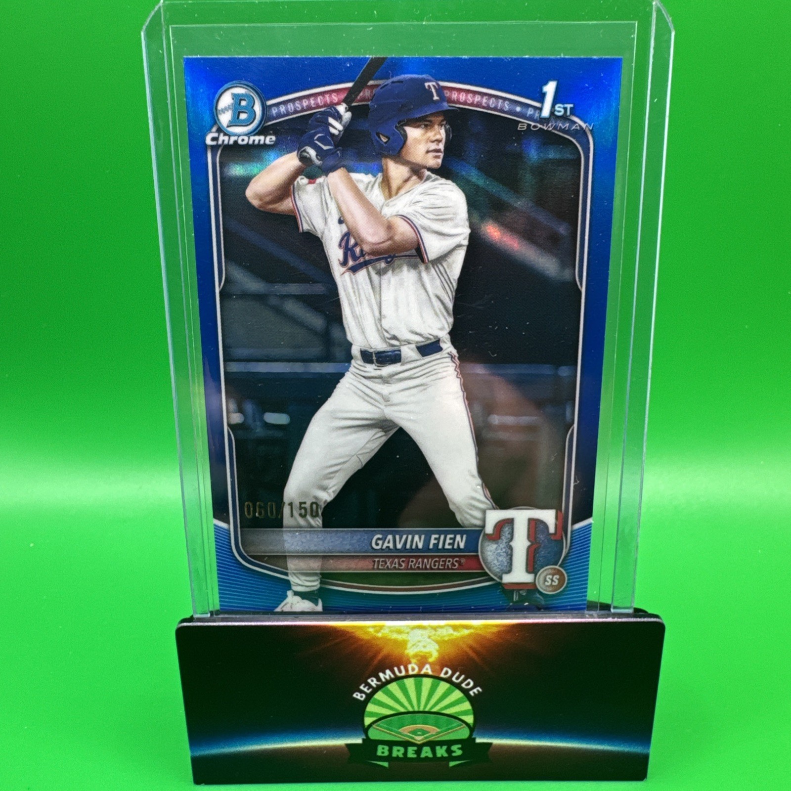 2025 Bowman Draft Chrome # 060/150 Gavin Fien Bowman 1st Blue Refractor