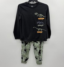 Wonder Nation Youth Boys Husky Large 10/12 Dinosaur 2 Piece Fleece Pajama Set