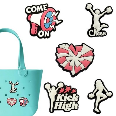 Cheer Sport Charms for Bogg Bag - Set of 5 PVC Rubber Inserts, Compatible wit...