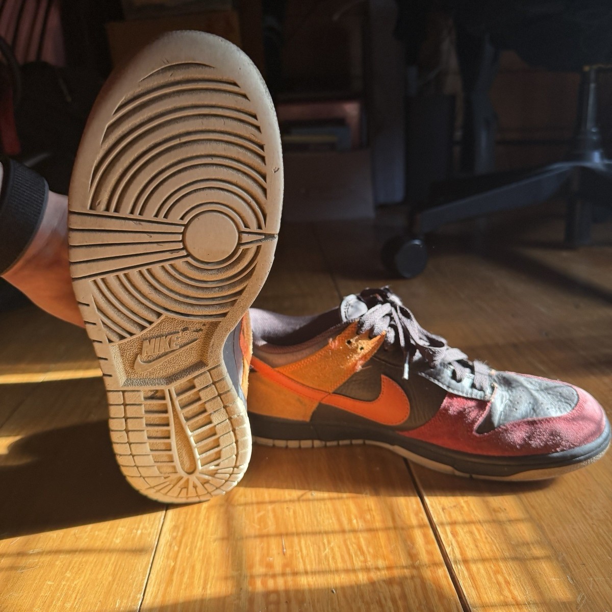 美品　NIKE DUNK LOW PRO SB つま赤　バイソン　ダンク Nike Dunk Pro SB Bison Brown Red Orange Black Low Top 304292-226