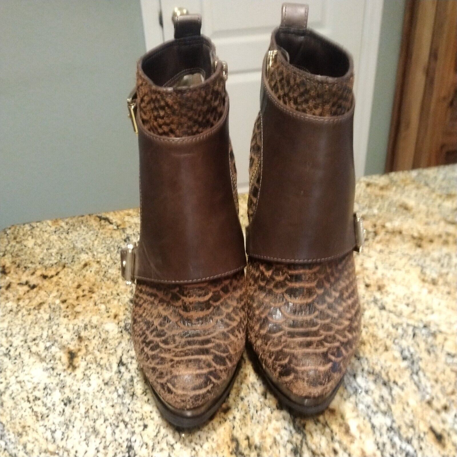 Michael Kors | Embossed Python Ankle Boot Size 7 M - image 5