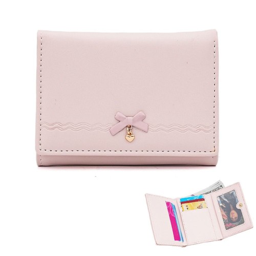 Solid Color Short Wallet PU Leather Money Bag Fashion Coin Purse for Women