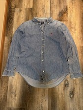 Vintage Polo Ralph Lauren Denim Shirt 100 Cotten 90  s Men's Size XL RL