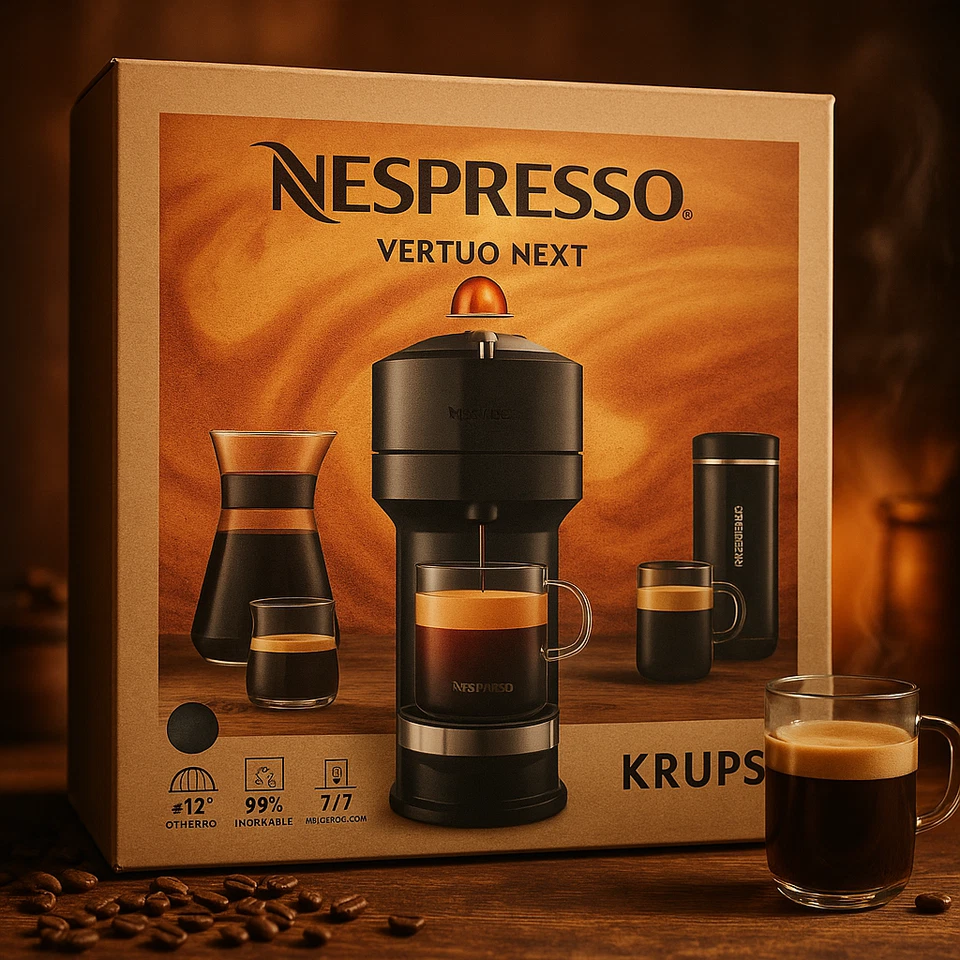 Krups Nespresso Vertuo Next XN910C10 Nespresso Kapselmaschine Dark Chrome - Bild 4 von 4