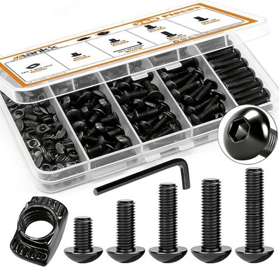 mankk 260PCS M5 T-Nuts and Bolts Assortment Kit-M5(8-20mm) Hexagon Socket Screws