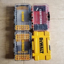 3 DEWALT & 1 CRAFTSMAN TOUGH CASE BIT ORGANIZER STACKABLE INTERLOCKING EMPTY
