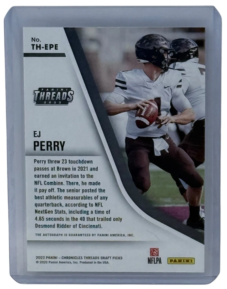 EJ Perry 2022 Chronicles Panini Threads Rookie Signatures Autograph Card #TH-EPE - Image 2 of 2