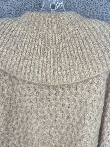 Vtg 70's Italy Handknit Chunky Oversize Cardigan Mohair-Wool Lucite Boho Long, $149.99 - Photo 13
