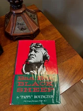 **FLAT SIGNED** WWII ACE PAPPY BOYINGTON MOH VMF-214 BLACK SHEEP SQUADRON !!