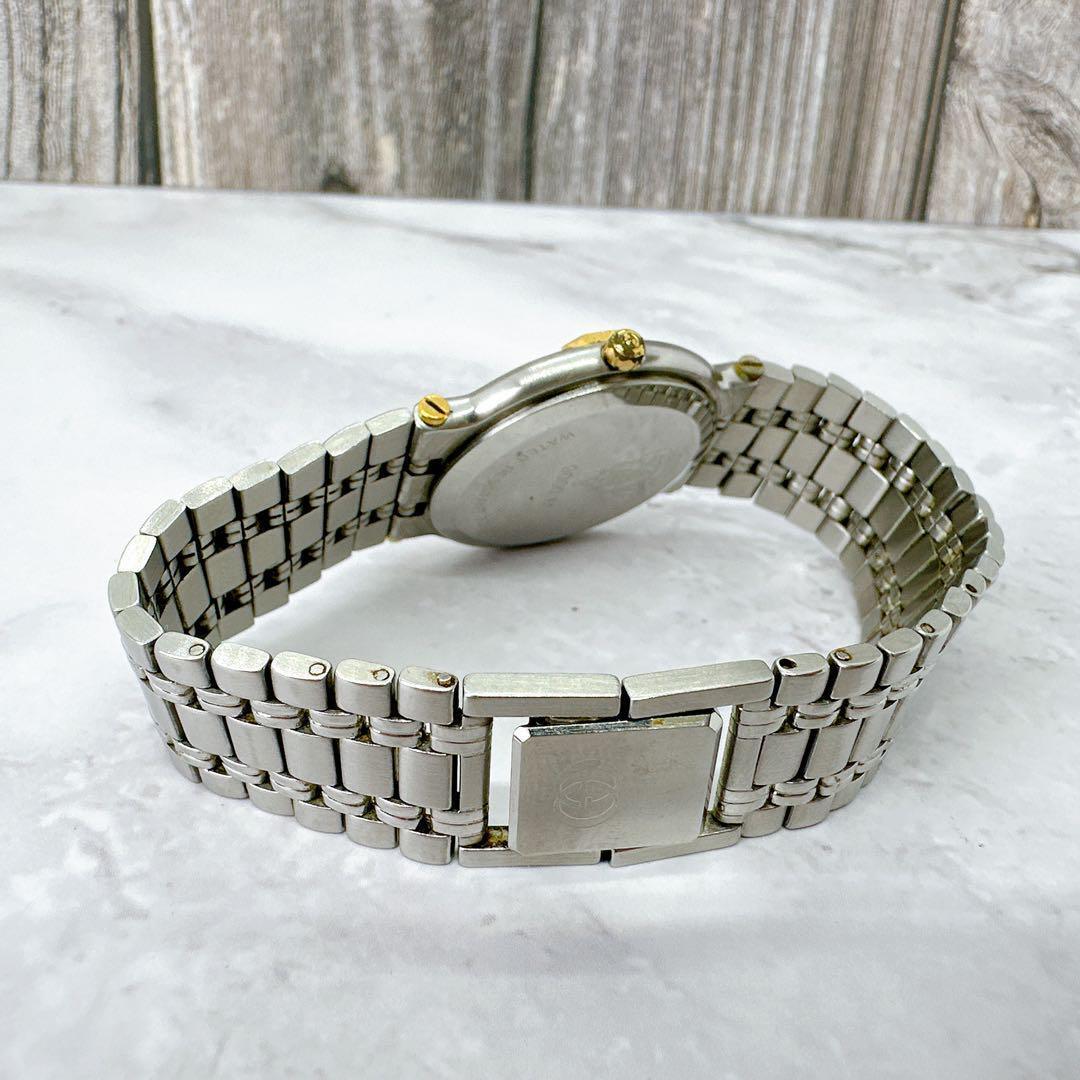 GUCCI 9000L 24mm Watch Quartz Womens Gold Dial Silver Old GUCCI 9000L 24mm Watch Quartz Womens Gold Dial Silver Old