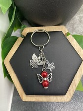 3" Handmade Angels Watching Keychain Purse Bead Charm New Free Ship B4010