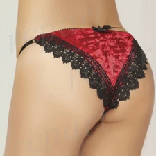 New women's lace panty sexy lingerie intimates gift Black Red S M L XL 10821