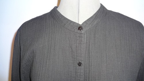 Eileen Fisher Lofty Cotton Gauze Shirt Dress Black M Long Sleeve EUC - Picture 2 of 9