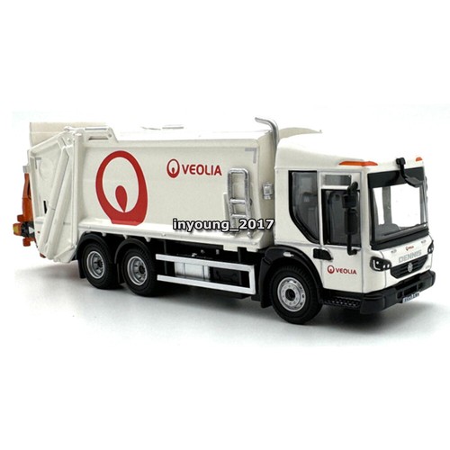 1:76 Scale Dennis Garbage Truck Model Metal Diecast Trash Truck Collection White