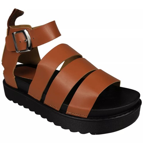 Sandalen Damen flache Form Schnalle Riemchen Plateau Sommer bequeme Damenschuhe Größen - Bild 97 von 102