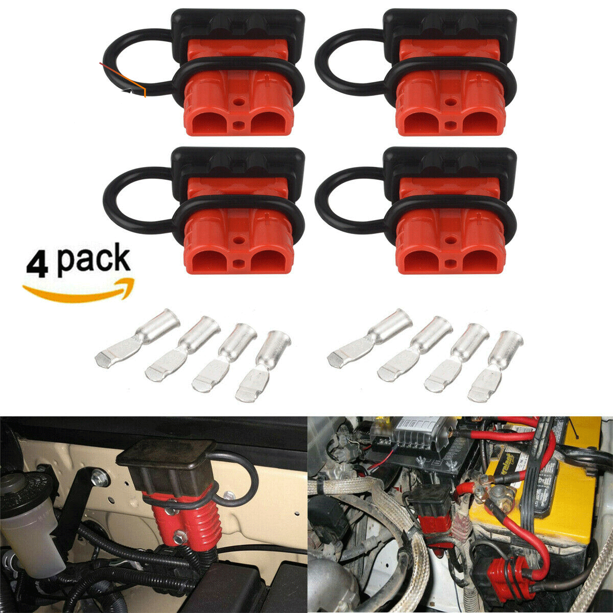 4X 50A 12V Car Battery Quick Connect Disconnect Power Wire Cable